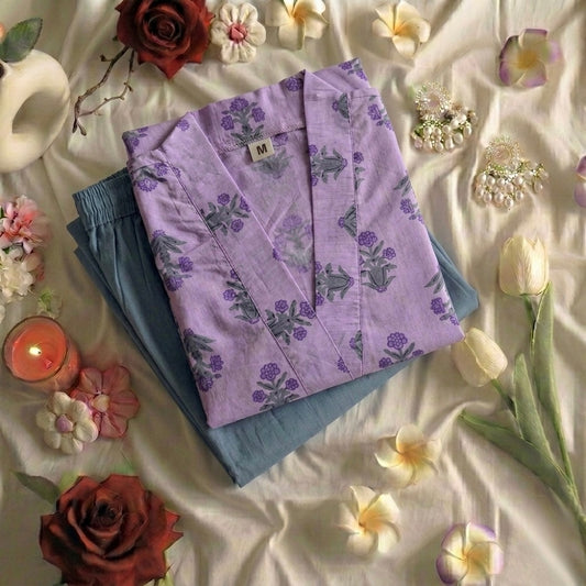 Lavender Poppy Relaxed Salwar Suit Set