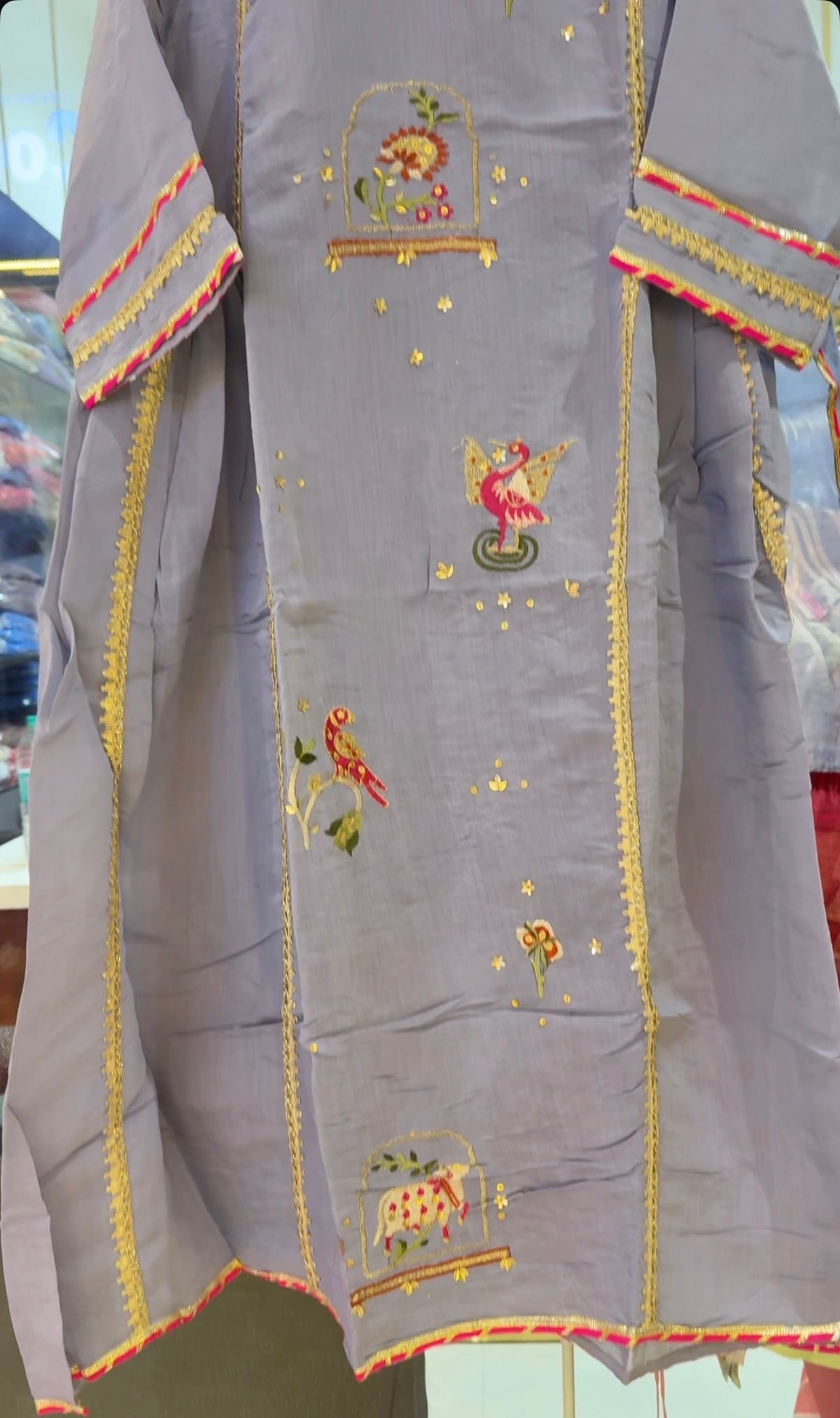 Lavender festive Embroidered Suit Set