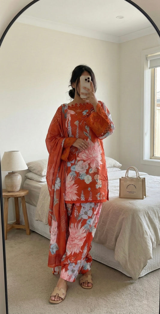 Kesari Floral Farsi Suit Set  - SALE