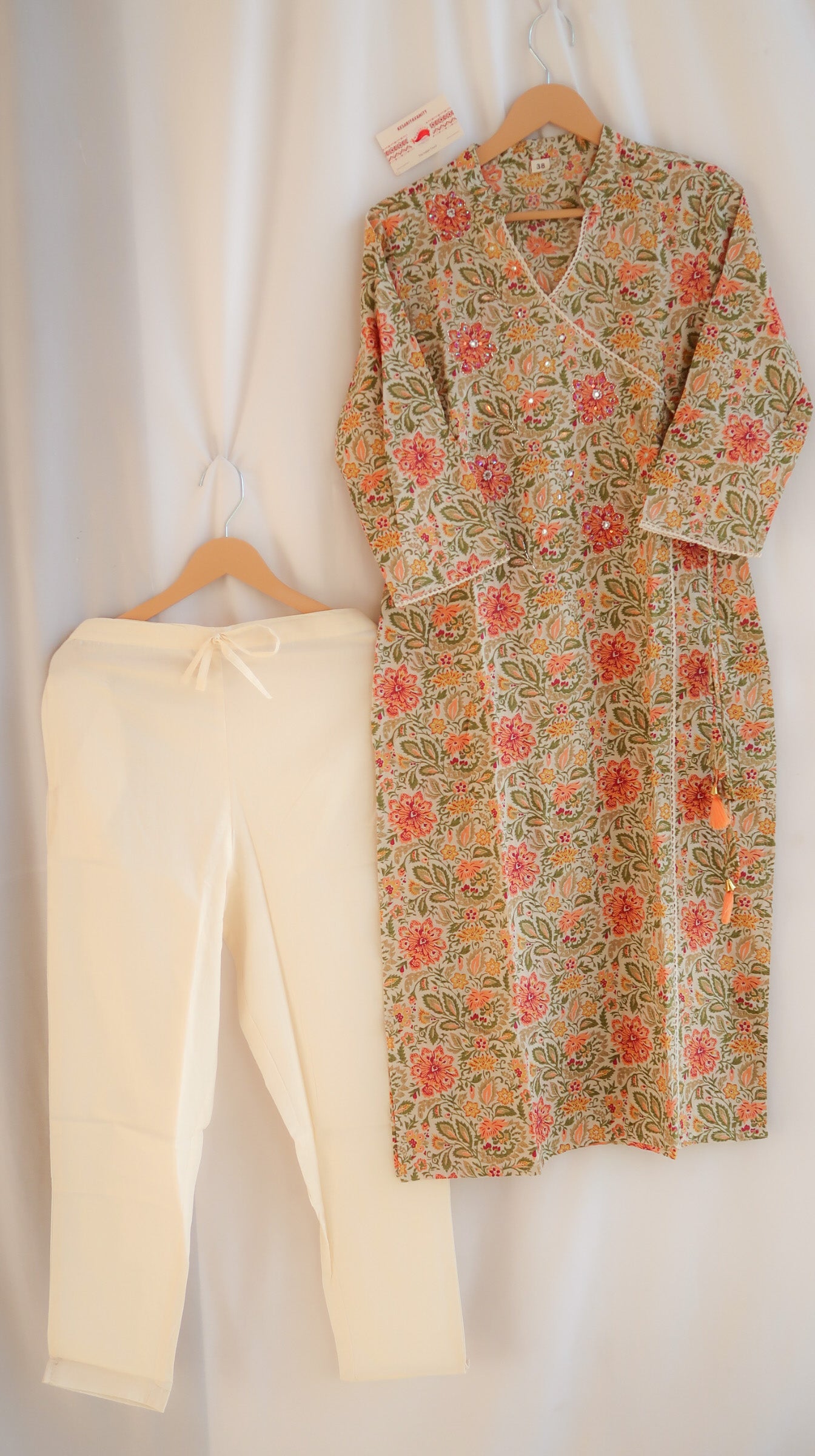 Beige Blossom Harmony Suit Set