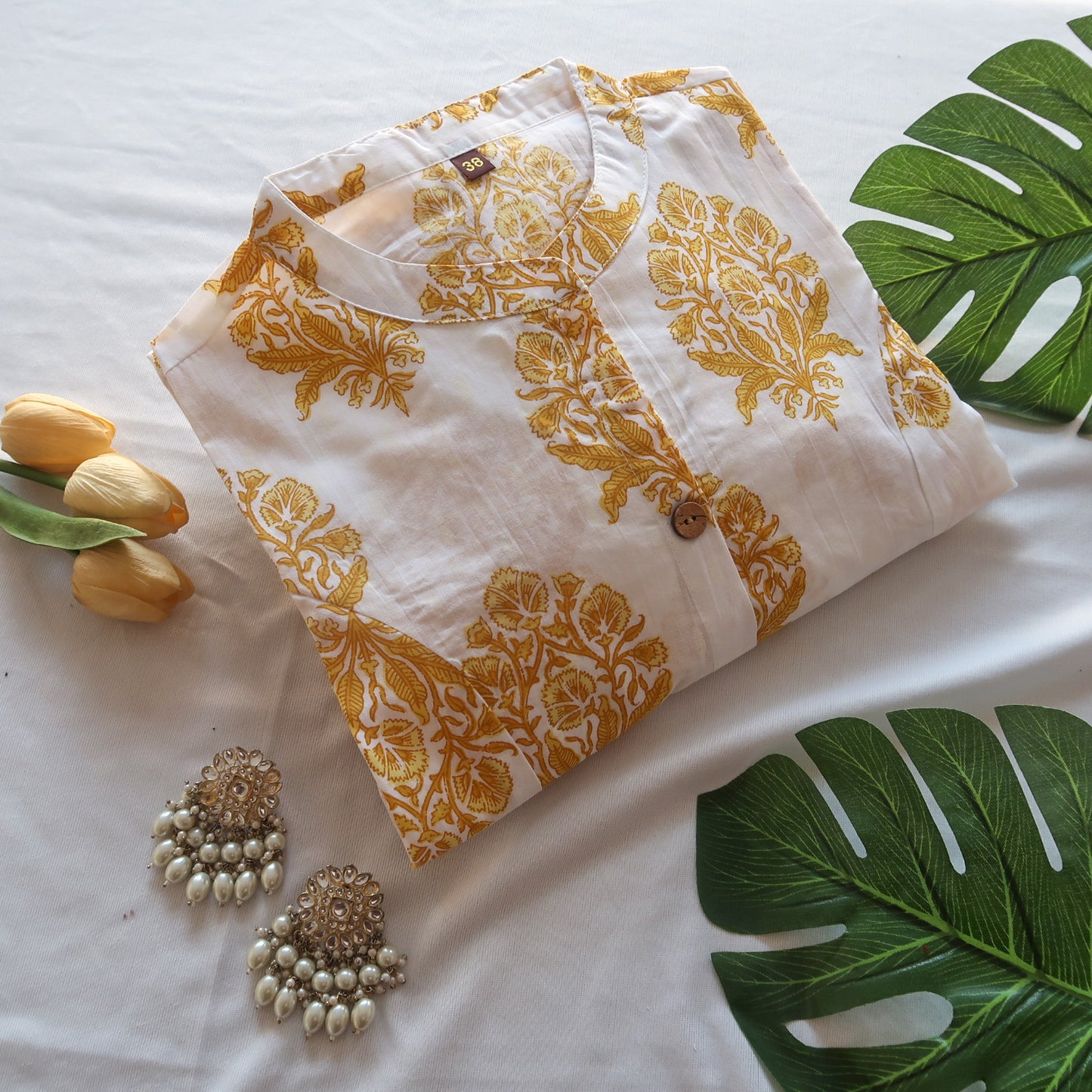 Yellow Poppy Floral Kurta