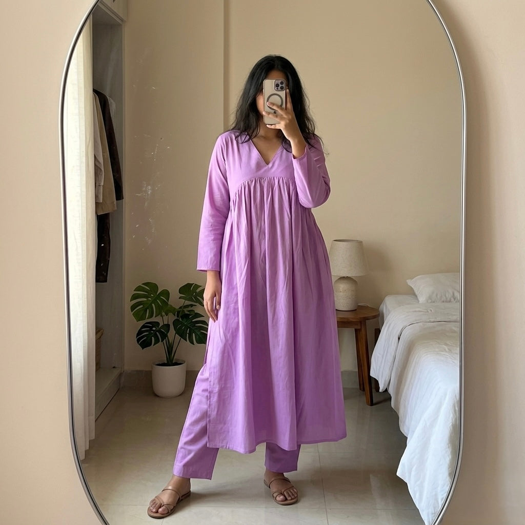 Minimal Lavender Bloom Suit Set