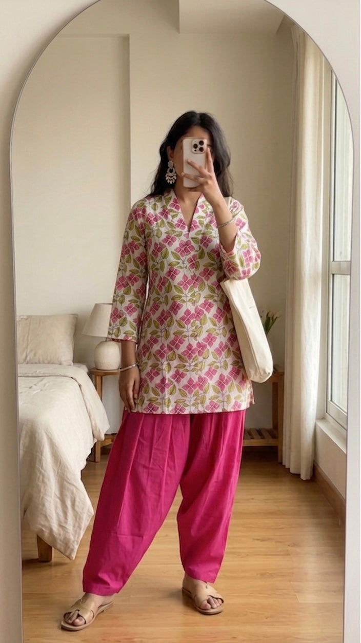 Pink Whimsy Relaxed Salwar Suit Set