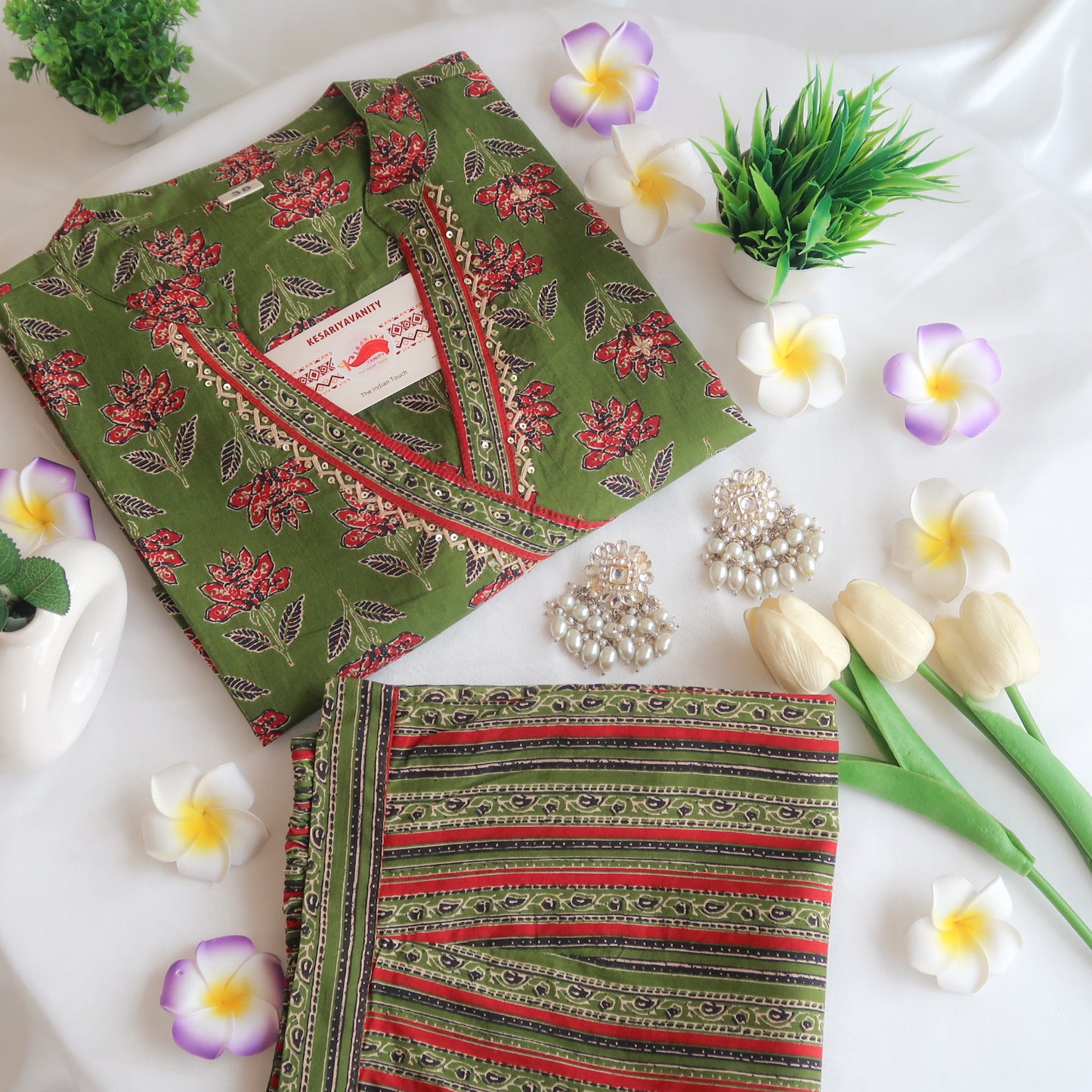 Groovy Greenery Angrakha Suit Set