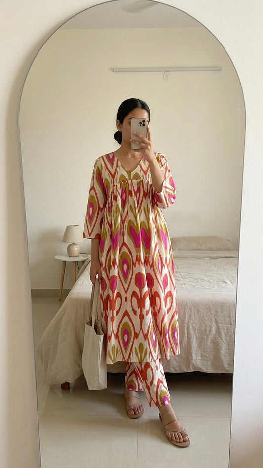 Reverse Coral Bloom Suit Set