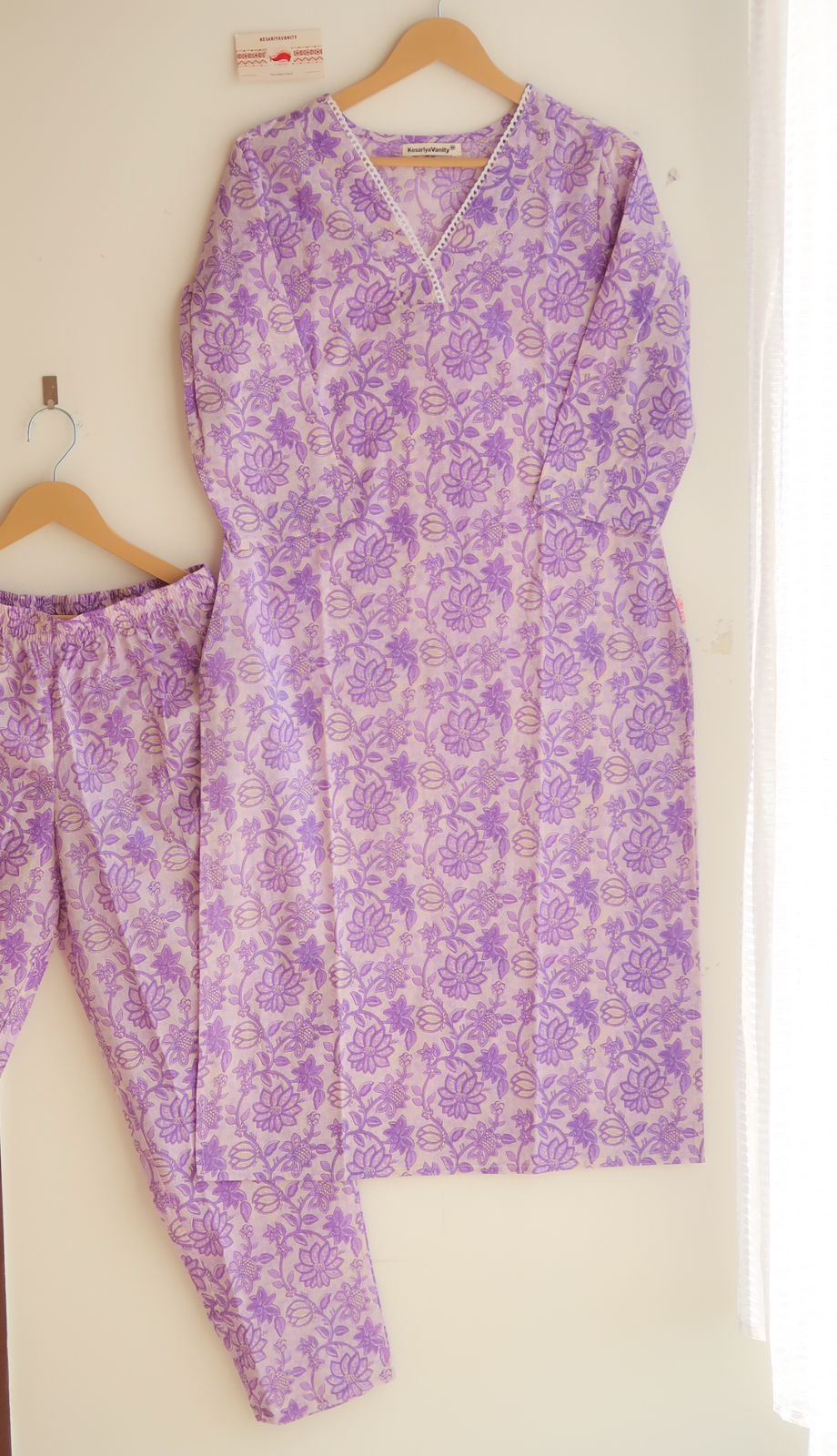 Lavender Dreams Lace Suit Set - Sukoon 7.0 (Slim Fit)