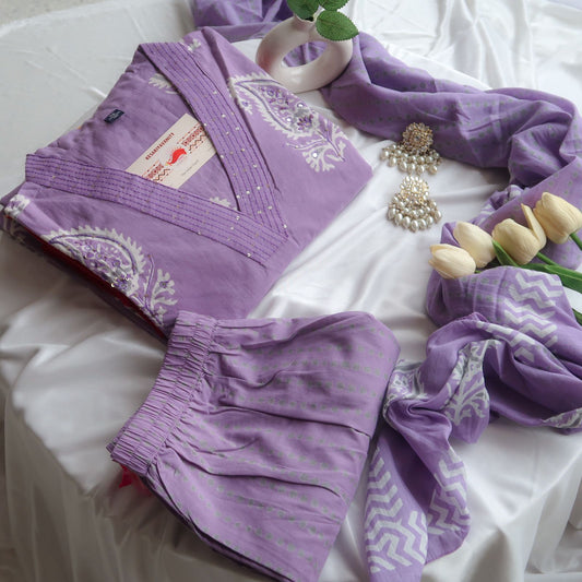 Sakhi Lavender Suit Set