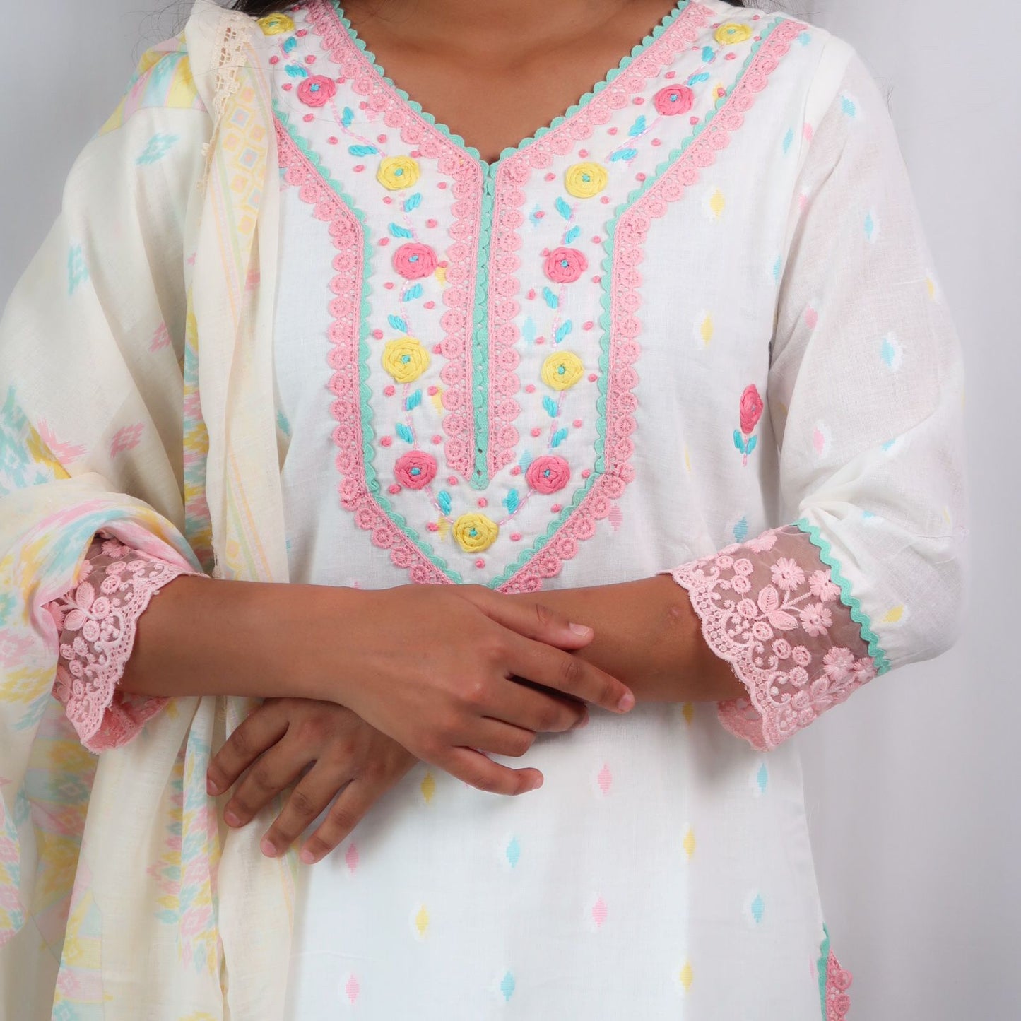 Pastel Handwork Suit Set