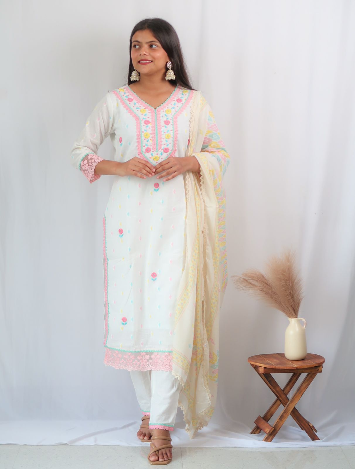 Pastel Handwork Suit Set