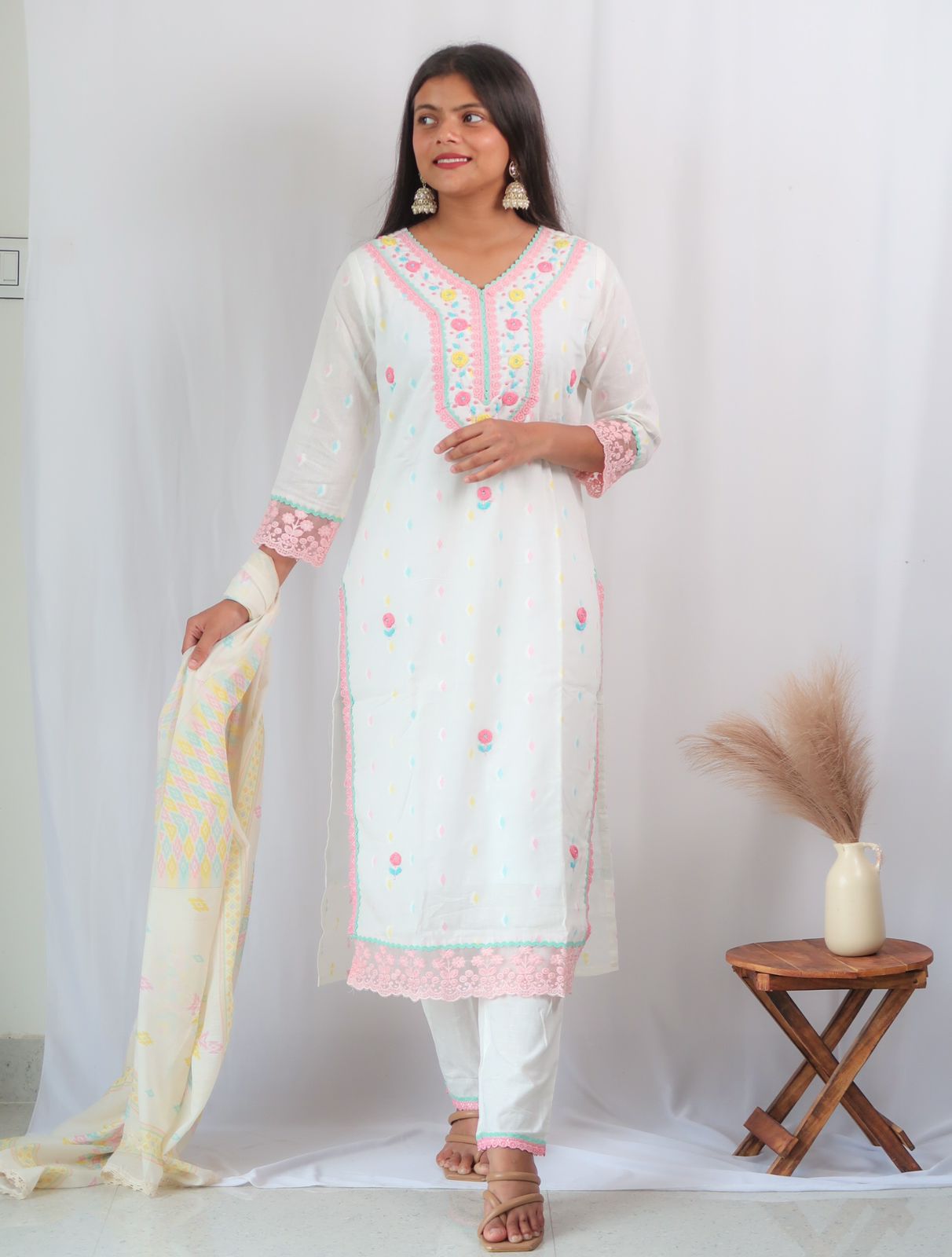 Pastel Handwork Suit Set