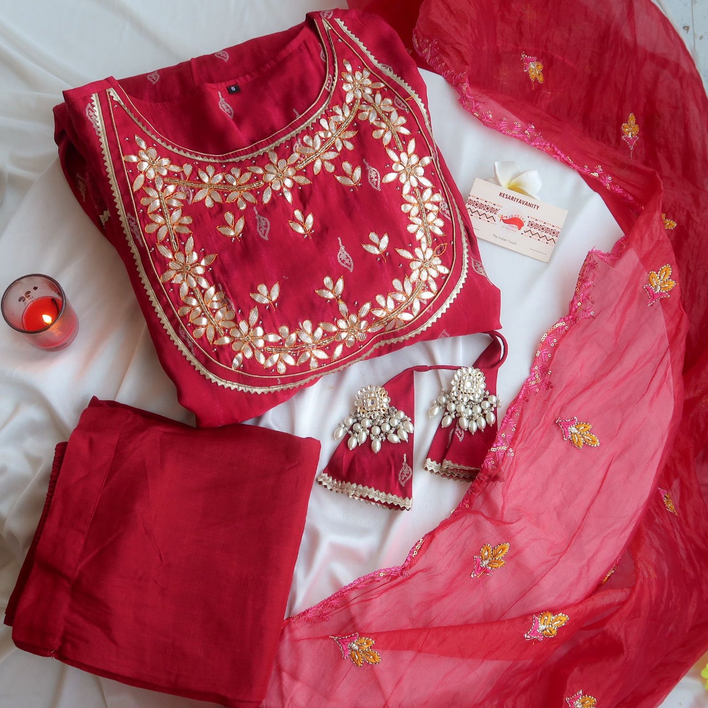 KarwaChauth Ready Anarkali Suit Set