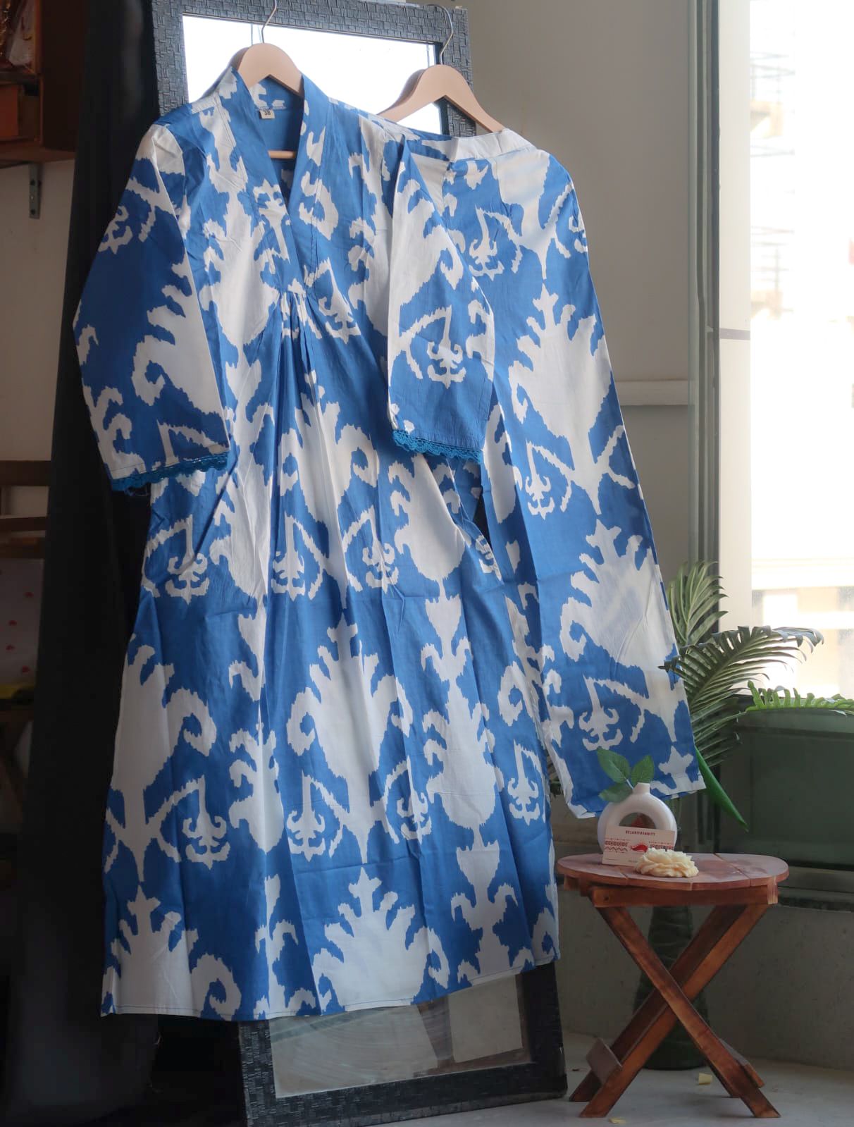 Blue Ikkat Breeze Suit Set