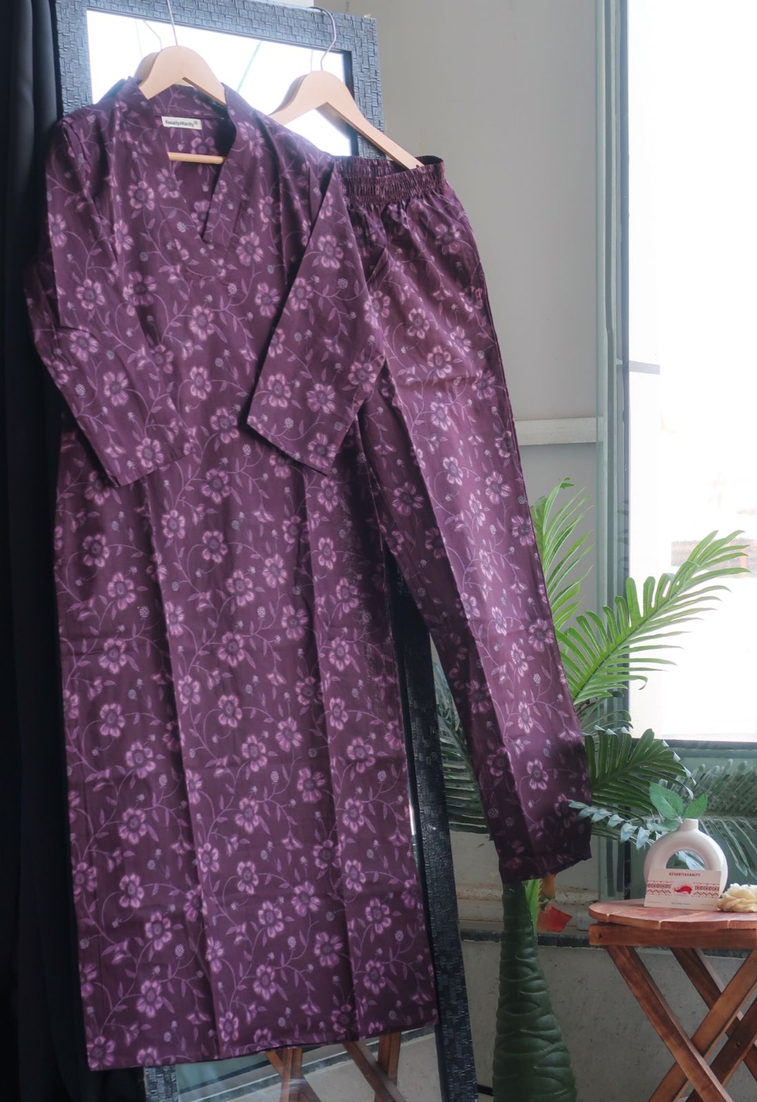 Eggplant Florals Suit Set - Raahat 2.0