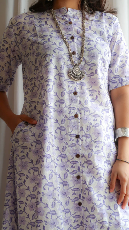 Daily Essential: Lavender Dream Petals Long Kurta