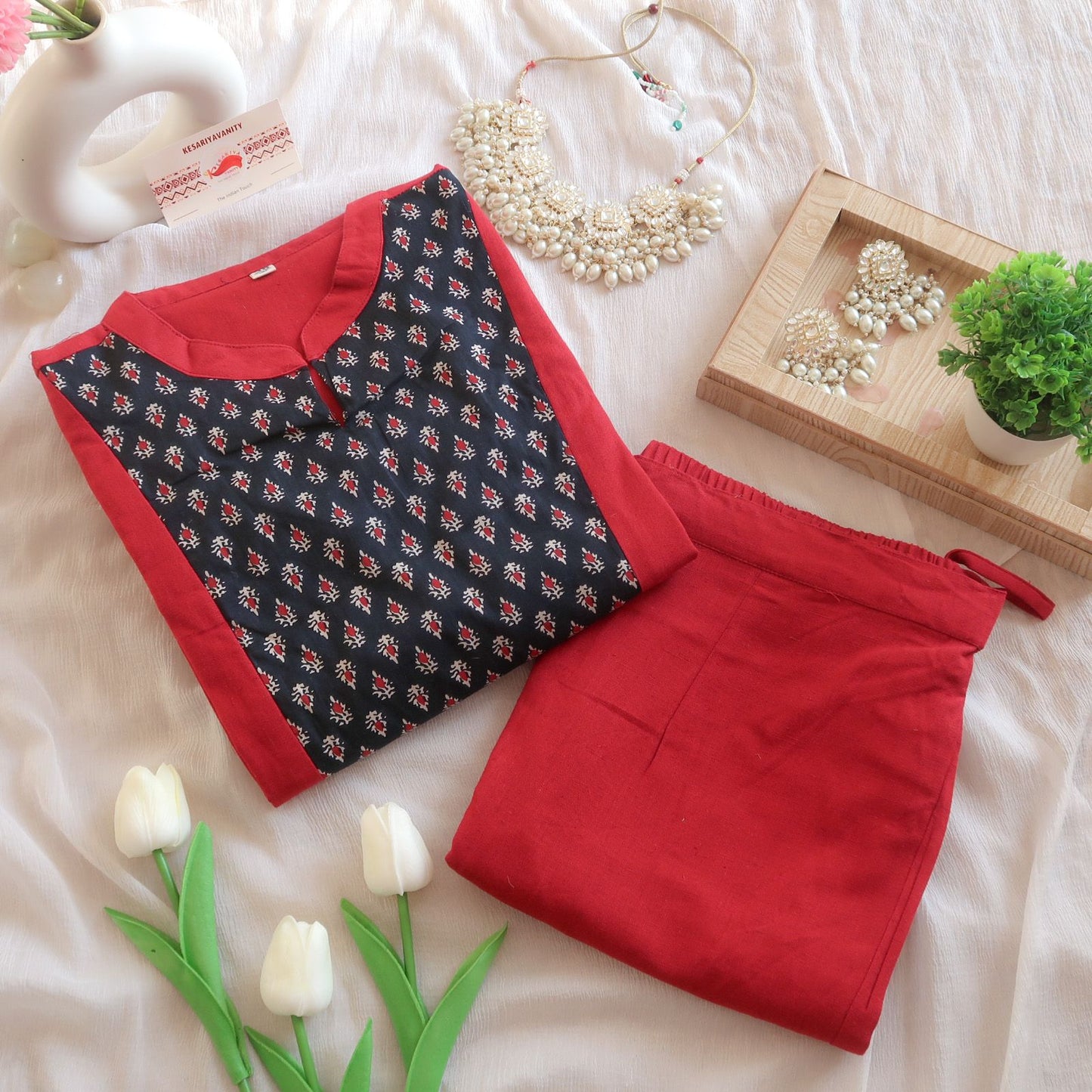 Crimson Red Elegance Suit Set