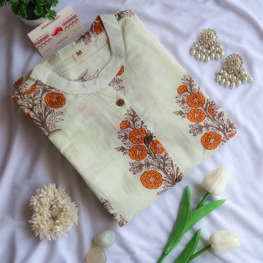 Daily Essential: Autumn Bloom Long Kurta : Goodbye 2023 SALE