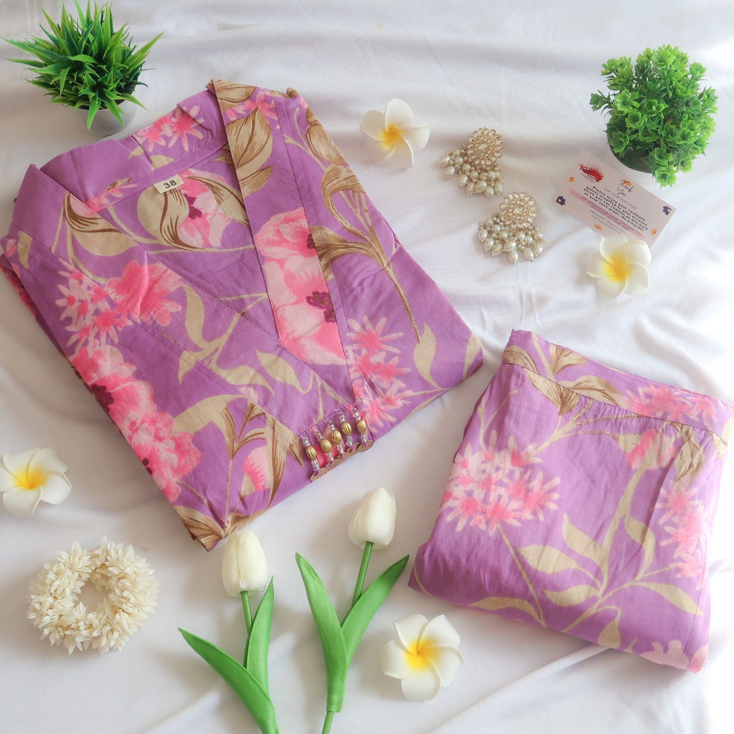 Purple Petal Serenade Suit Set