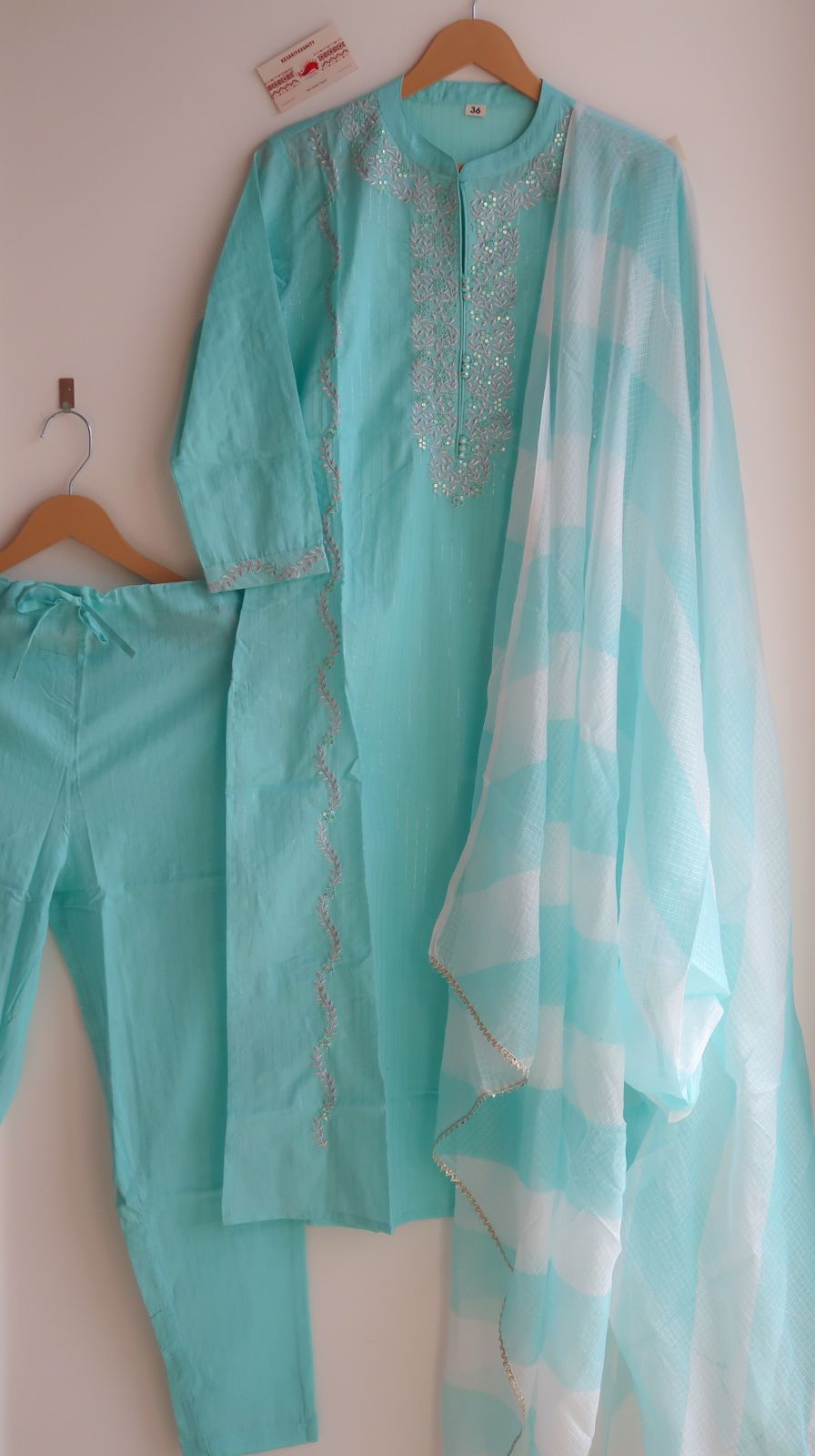 Aasmani Turquoise Infusion Suit Set – KesariyaVanity
