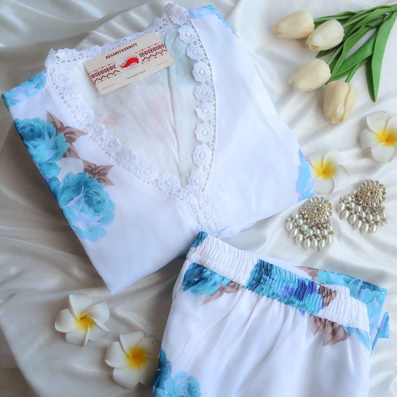 Blue Rose Suit Set - Nazakat