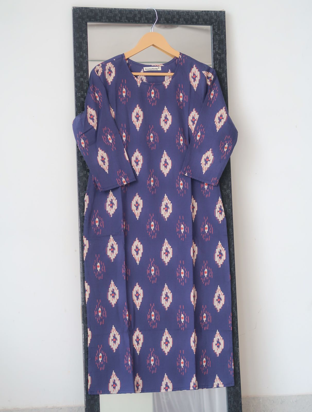 Daily Essential: Blue Ikat Long Kurta - SALE