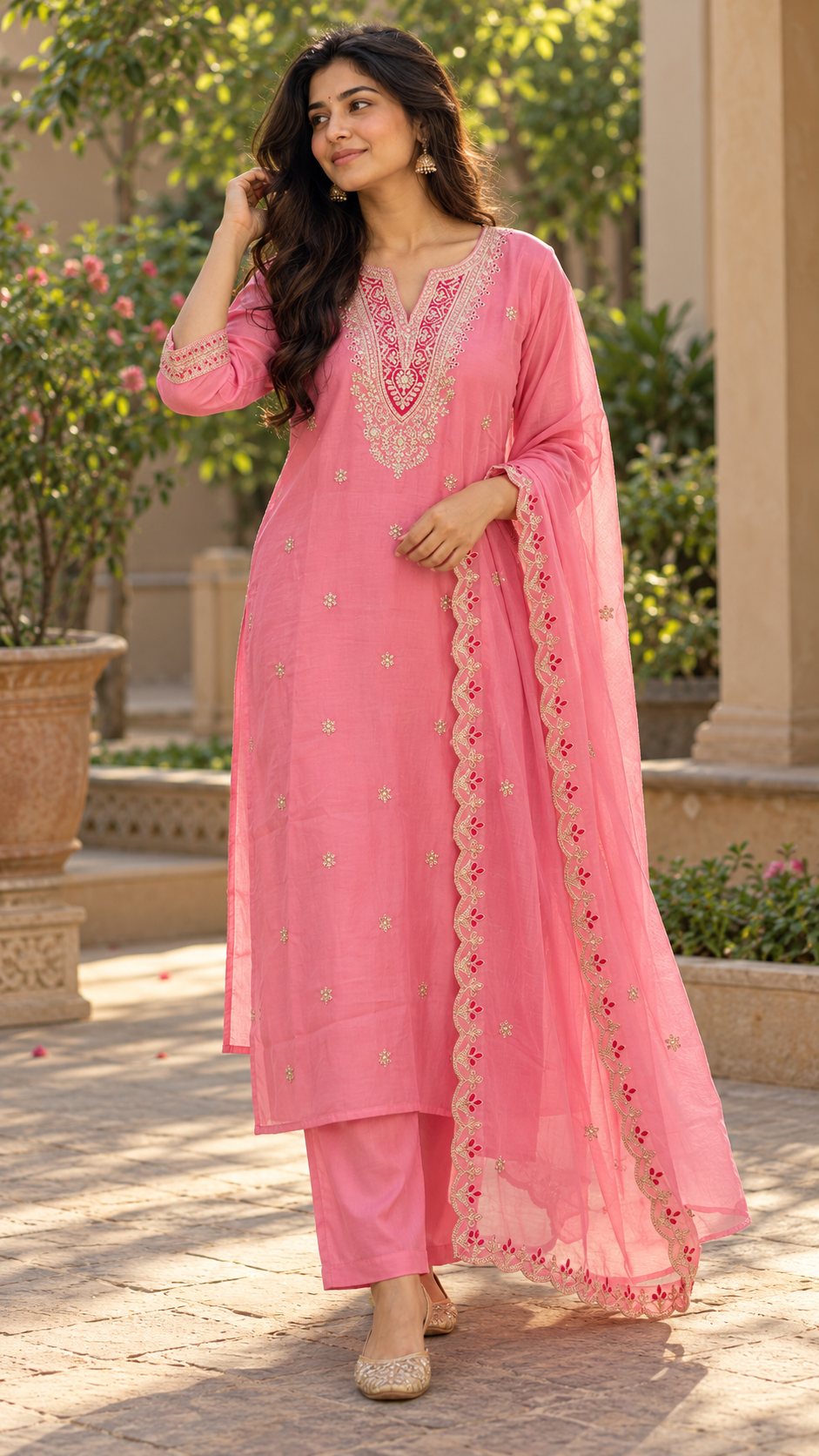 Pink Festive suit set