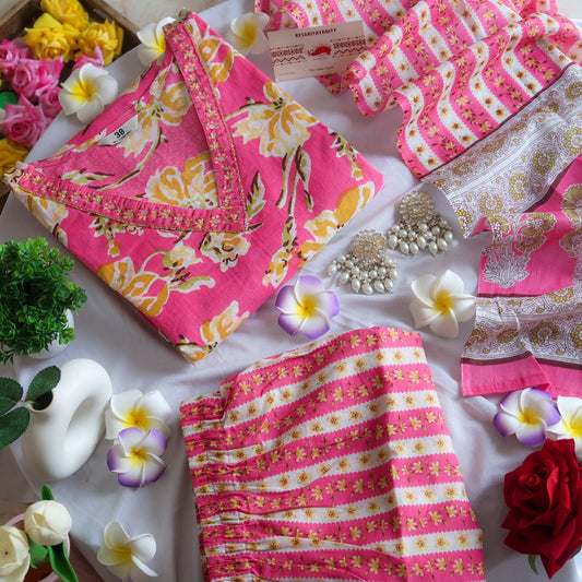Pink Rose Radiance Ensemble Suit Set