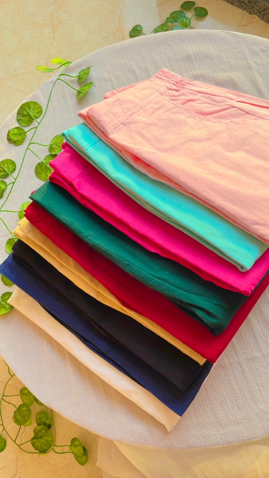 Basic Plain Cotton Pants - 11 colors : SOS