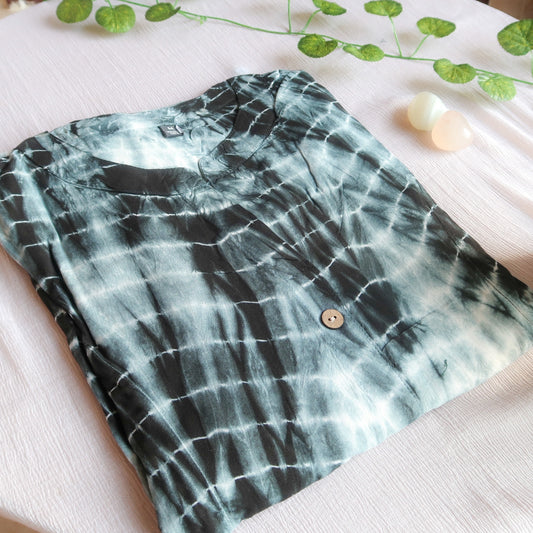 SOS::  Black Tie Dye Long Kurti