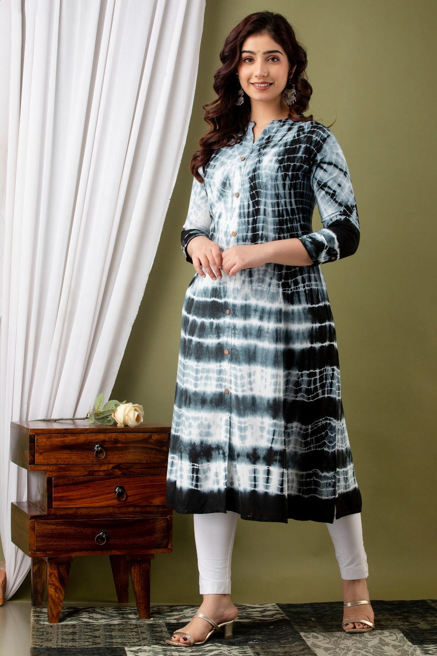 SOS::  Black Tie Dye Long Kurti