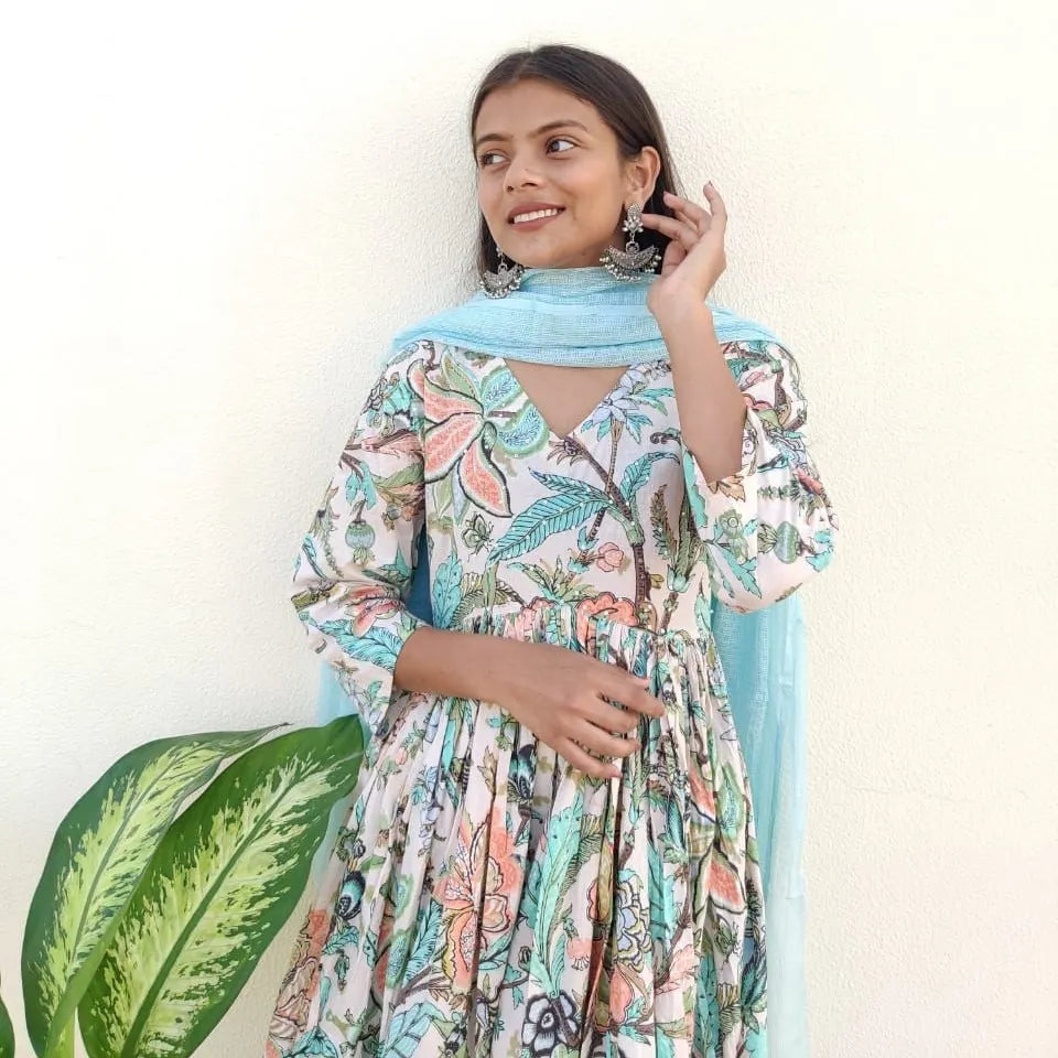 SALE: Inaayat Aasmani Floral Suit Set